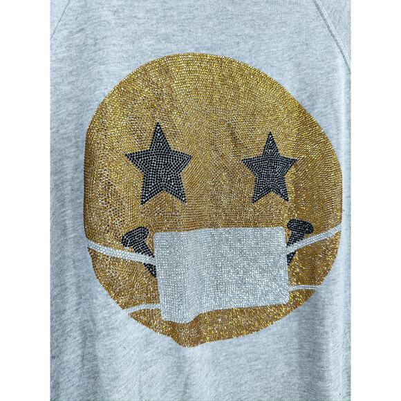 Le Superbe Keep Smiling Face Mask Sweatshirt in Gray - Picture 4 of 5